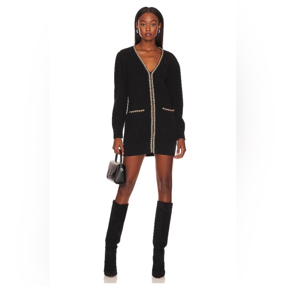 Lovers + Friends Black Dress with Gold Accents